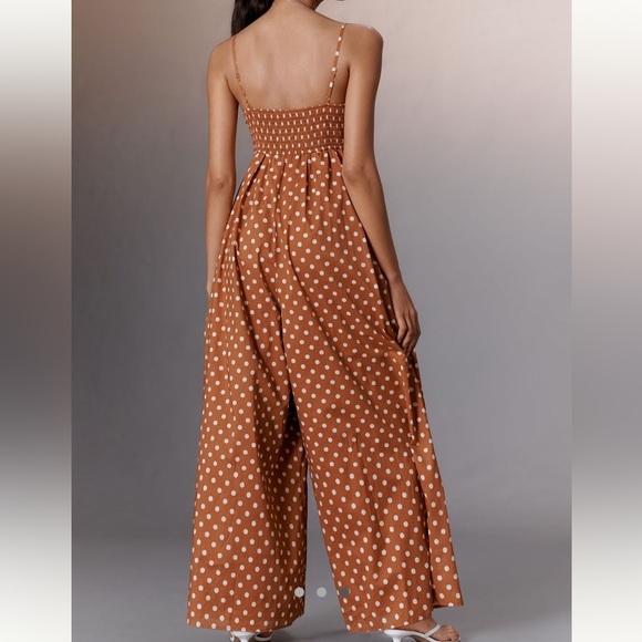 Hutch x Anthropologie the Mable polka dot wide leg jumpsuit NWT SZ M - Picture 2 of 5